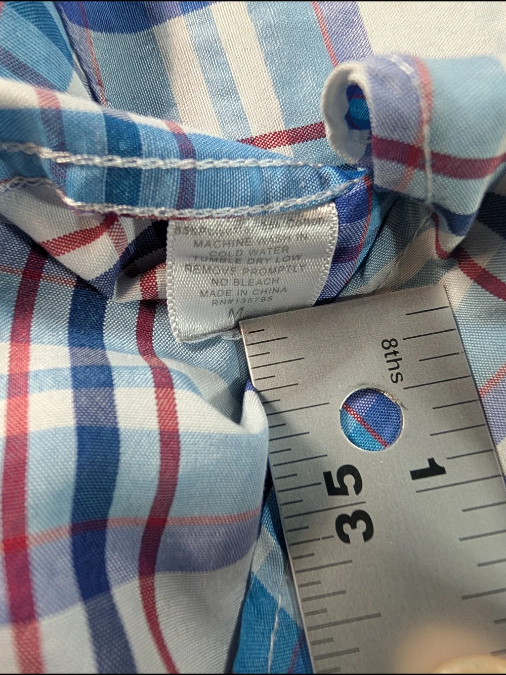 Something Strong Men's Medium Blue and White Plaid Button-Down Shirt